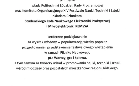 podziękowanie