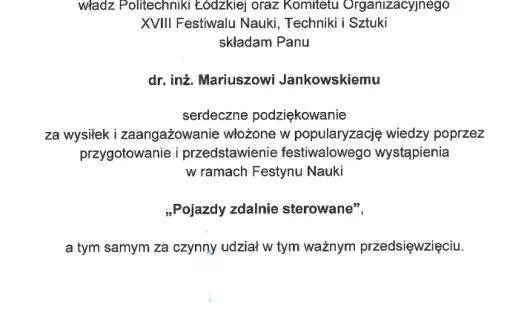 podziękowanie