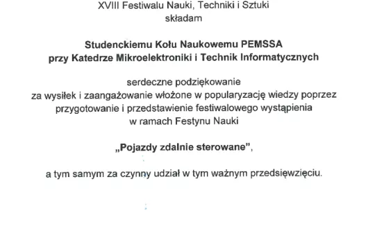 podziękowanie